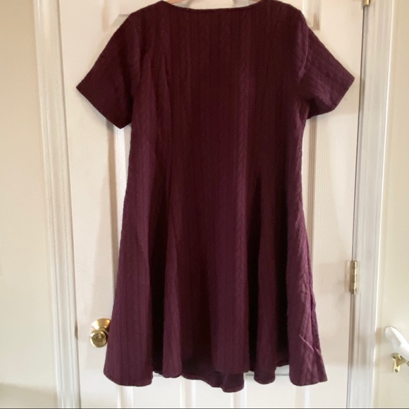 NWT TORRID Burgundy Cable Knit Fluted Dress - Picture 6 of 9